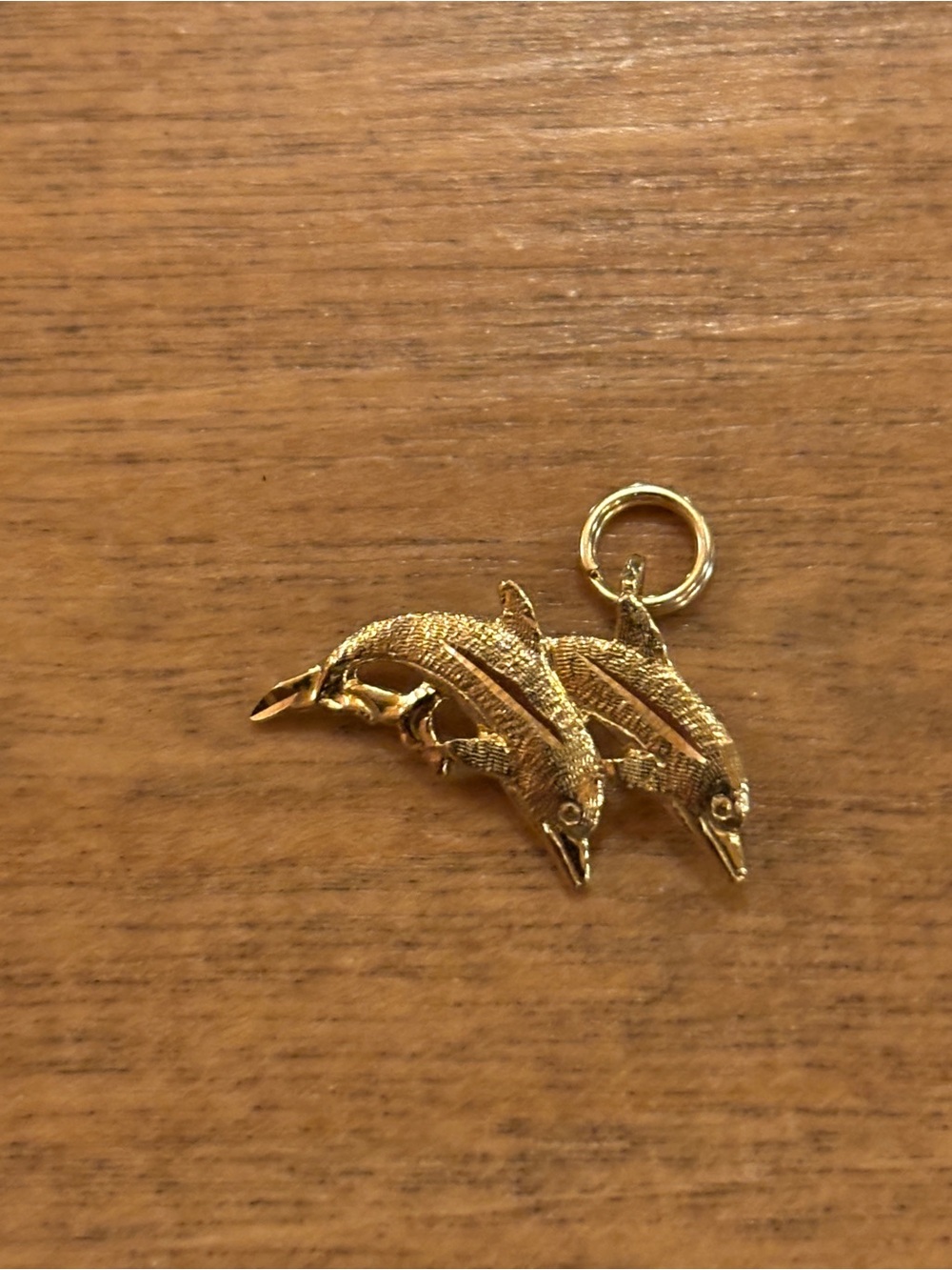 14k Solid Gold Dolphin Charm Pendant - Picture 2 of 6